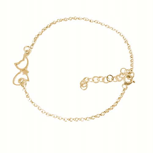 

Srebrna bransoletka z kotkiem srebro 925 pozłacana