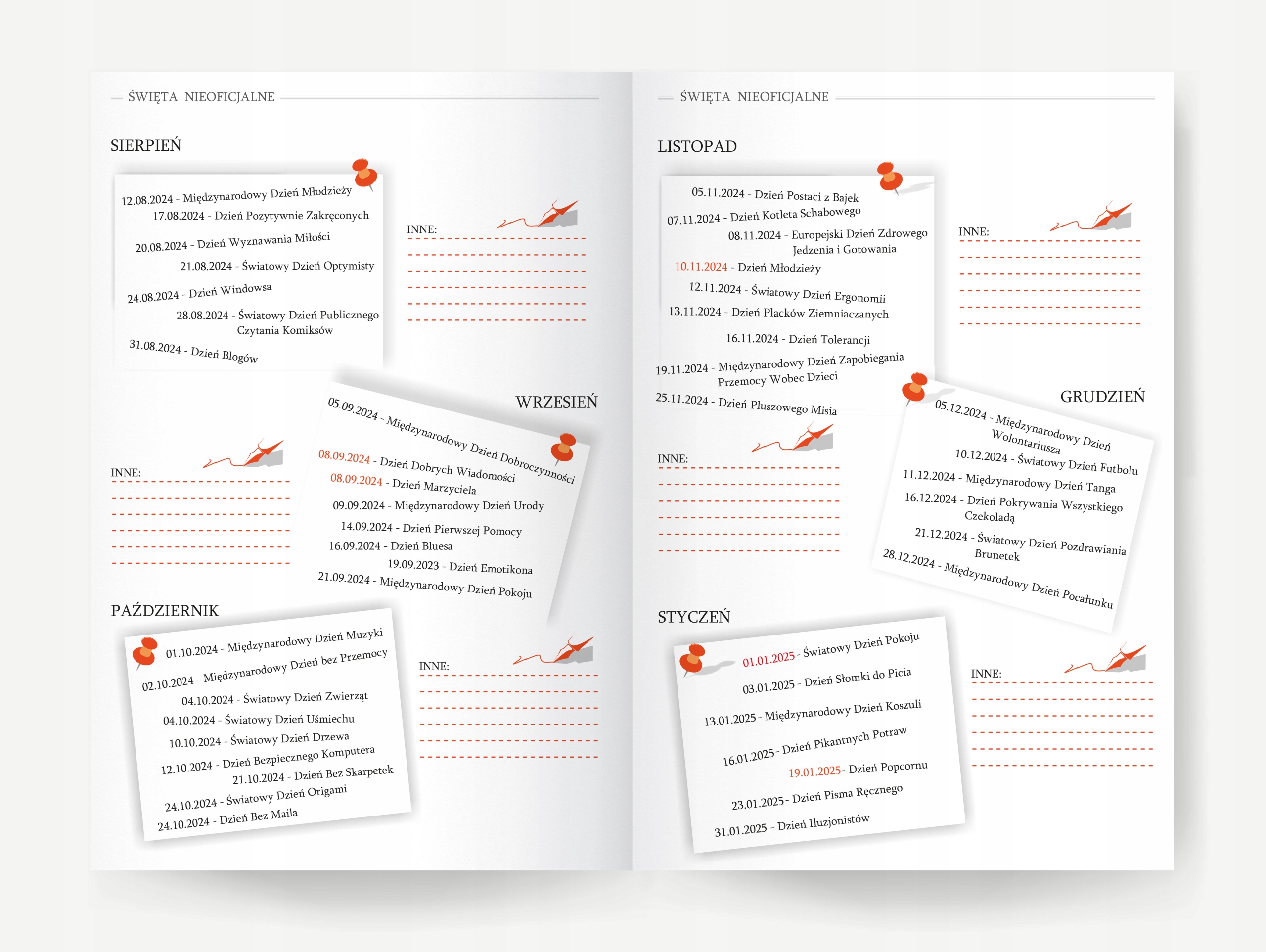KALENDARZ TERMINARZ SZKOLNY UCZNIA B6 2024 / 2025 Kolor dominujący odcienie niebieskiego