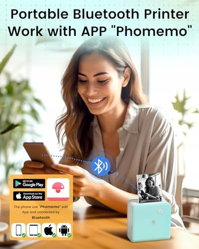 PHOMEMO Mini Drukarka M02 Pro 300 DPI Bluetooth Termodrukarka do Telefonu — miniatura 3