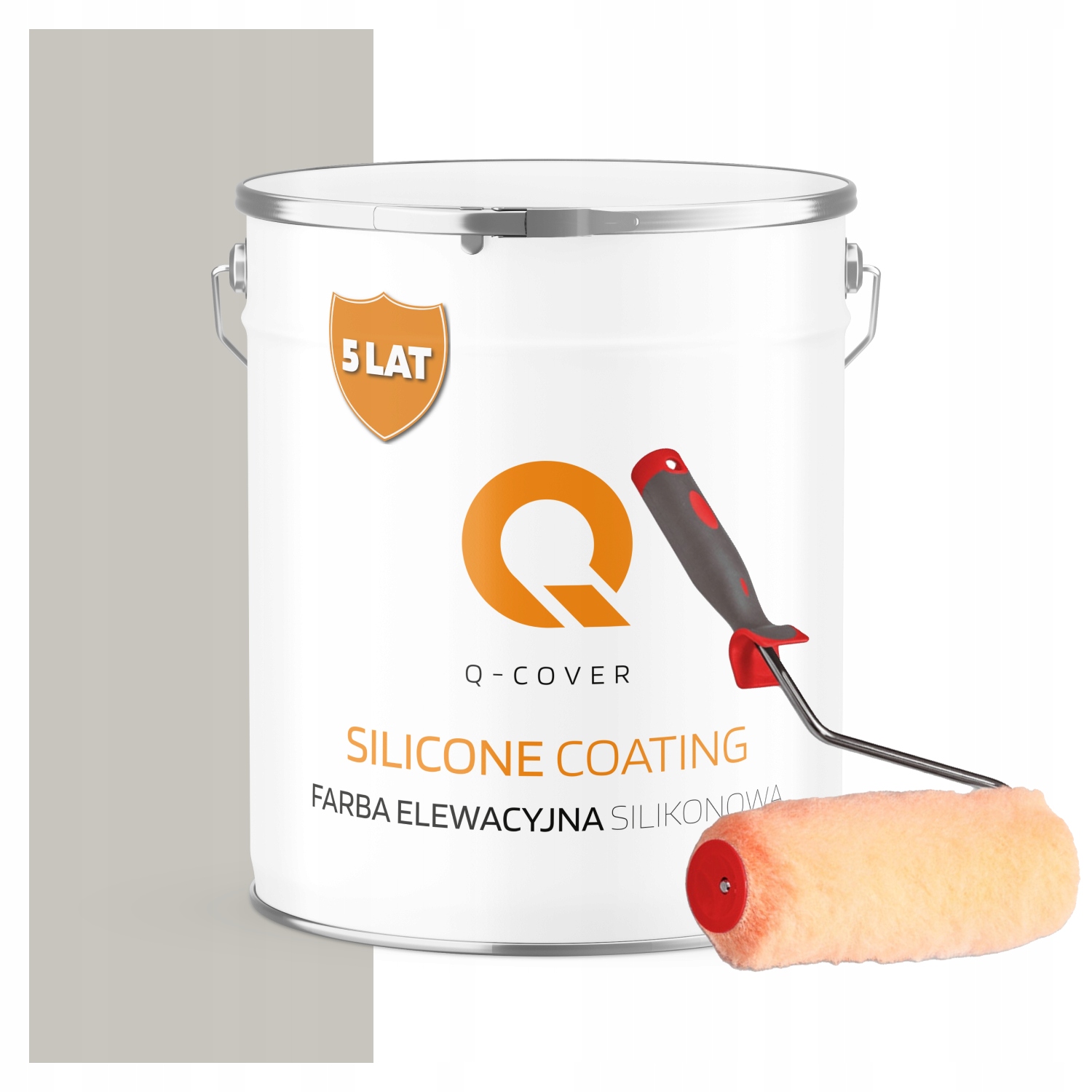 Fasádna silikónová vonkajšia farba na omietku 5L šedá popolavá valček