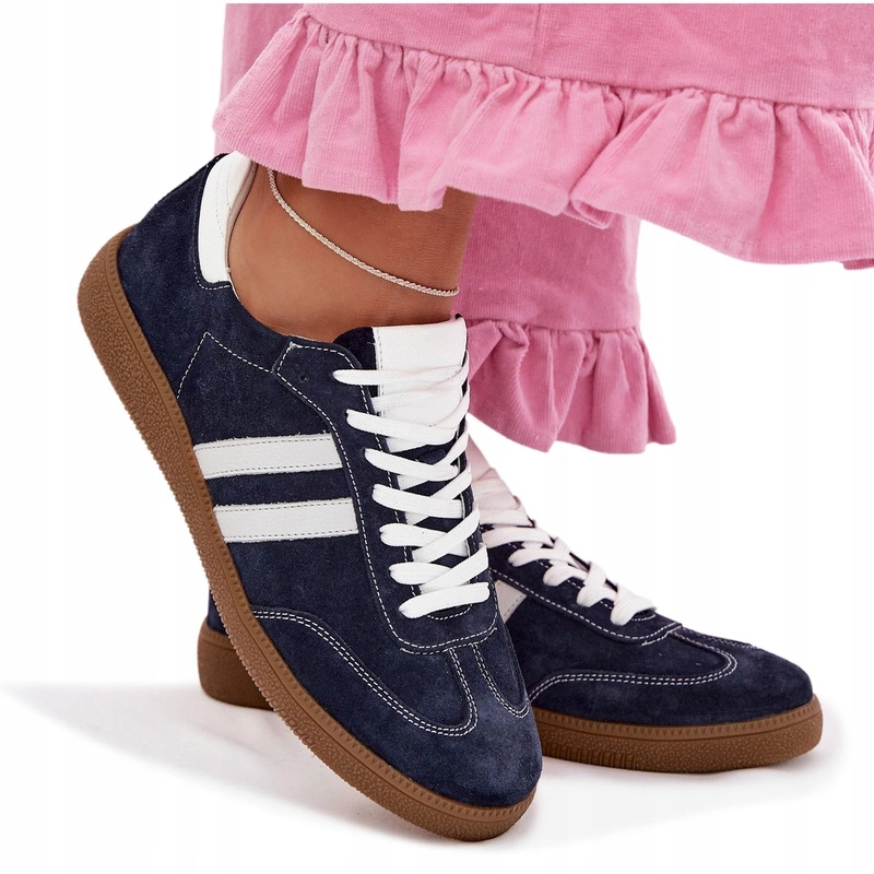 Zazoo N1068 Semišové Nízké Dámské Tenisky Tmavě Modré 36