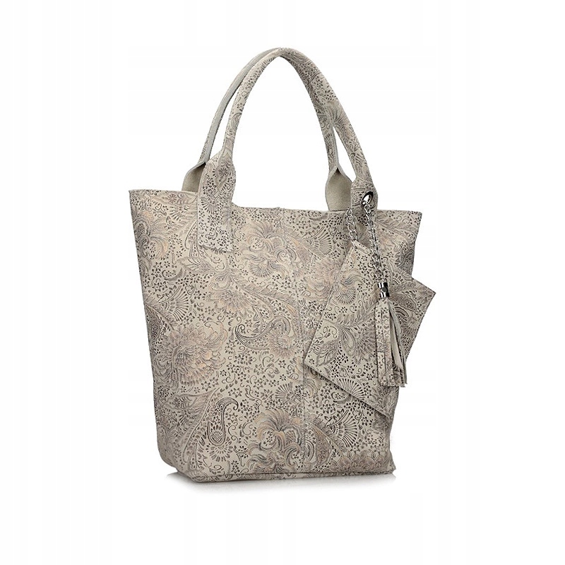 Dámská kabelka Toscanio Shopper 1101 Pers béžová přes rameno kožená