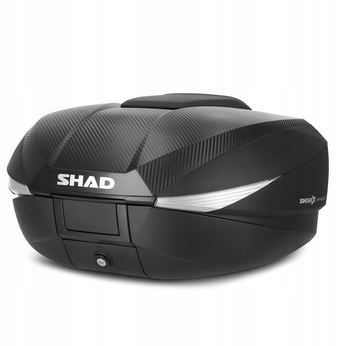 Karbónový Kufor Shad SH58X Nastaviteľný 46-58 Litrov Montážna Sada