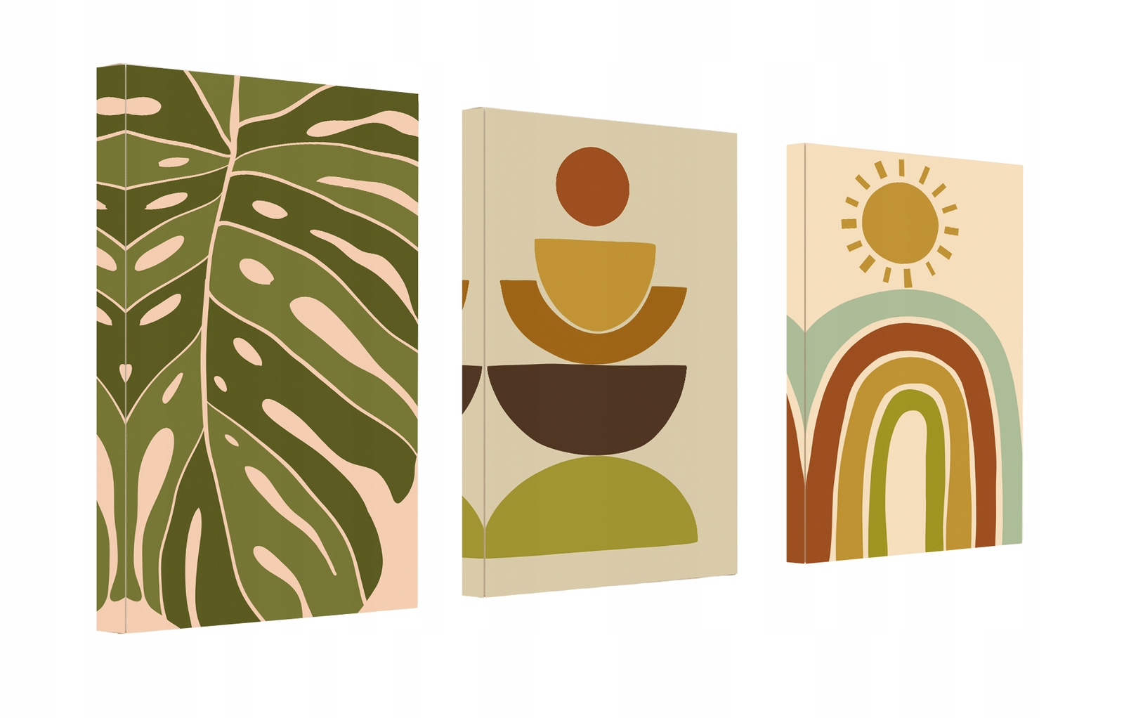 Moderní Obraz Do Obývacího Pokoje, Ložnice Na Plátně Triptych Styl Boho 120x60