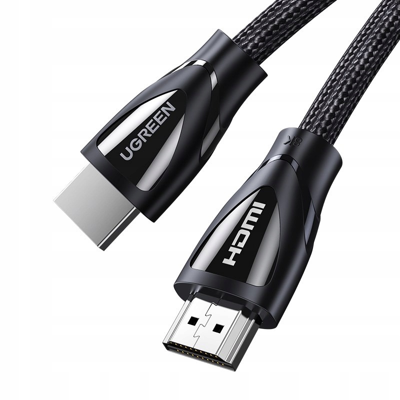 Kabel przewód Hdmi 2.1 8K 60Hz 1.5m w oplocie bawełnianym czarny
