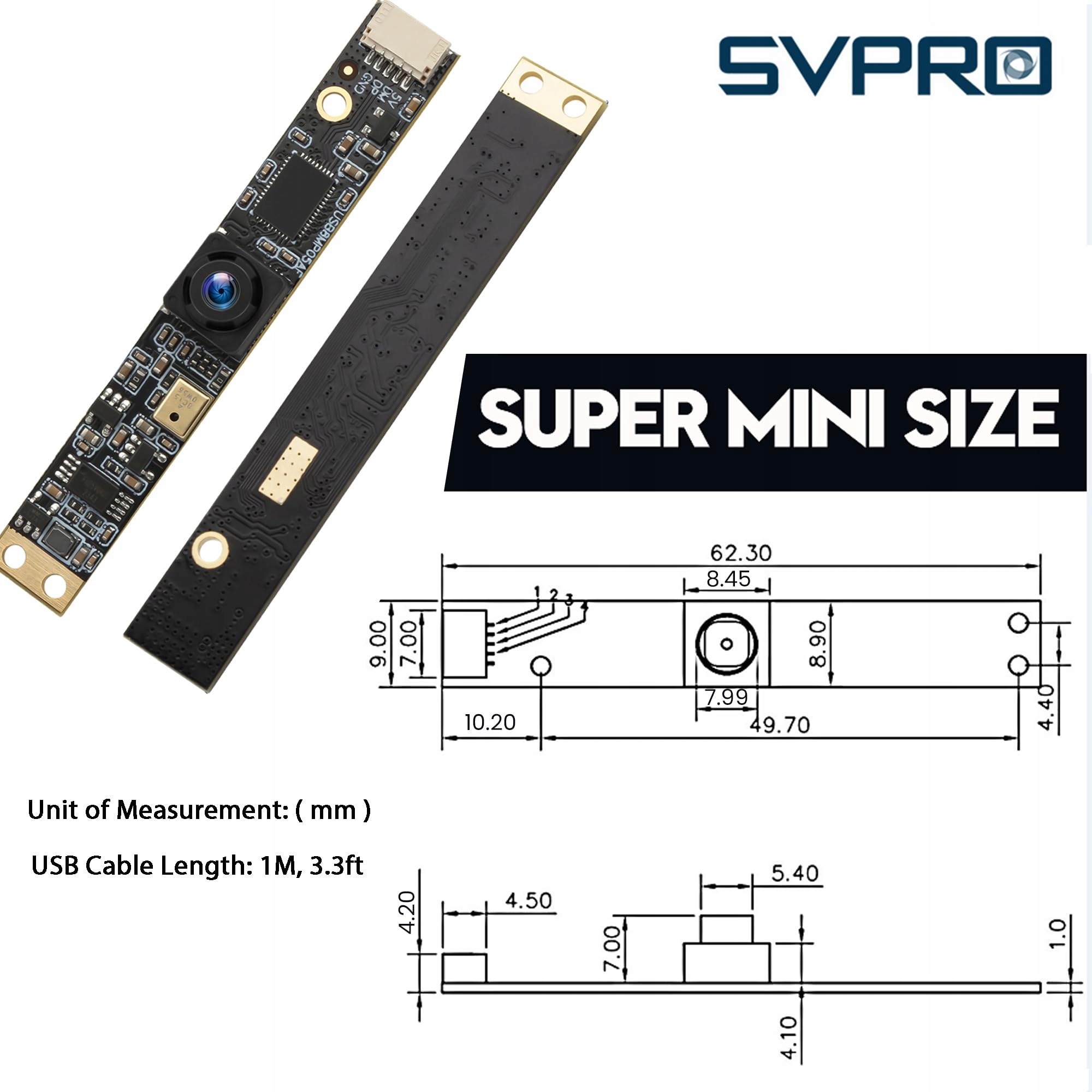 SVPRO Kamera USB 8MP Mikrofon Szerokokątna 4K Do Laserów PC Raspberry Pi — miniatura 7