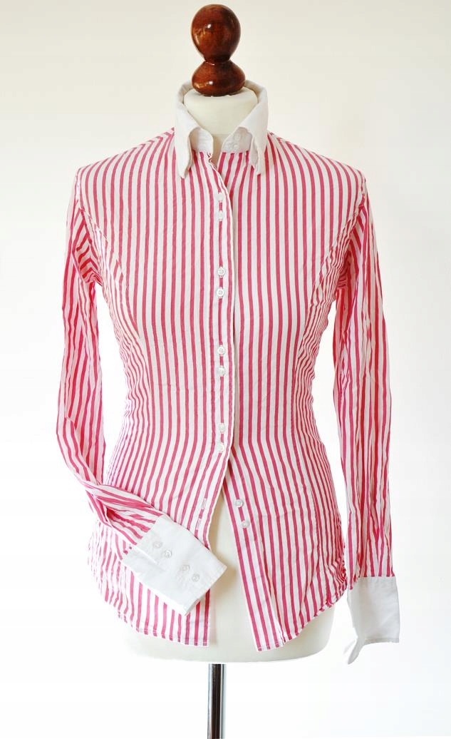 LEWIN cudo koszula MANKIET prążki SREBRNA nić S/M Materiał dominujący bawełna