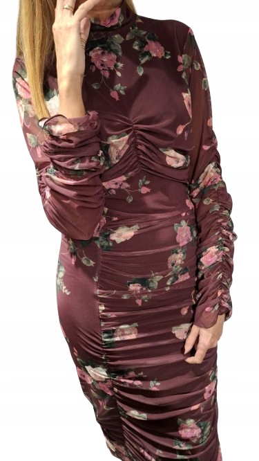 Cocomore Maxi Šaty s růží Bordó 38/M