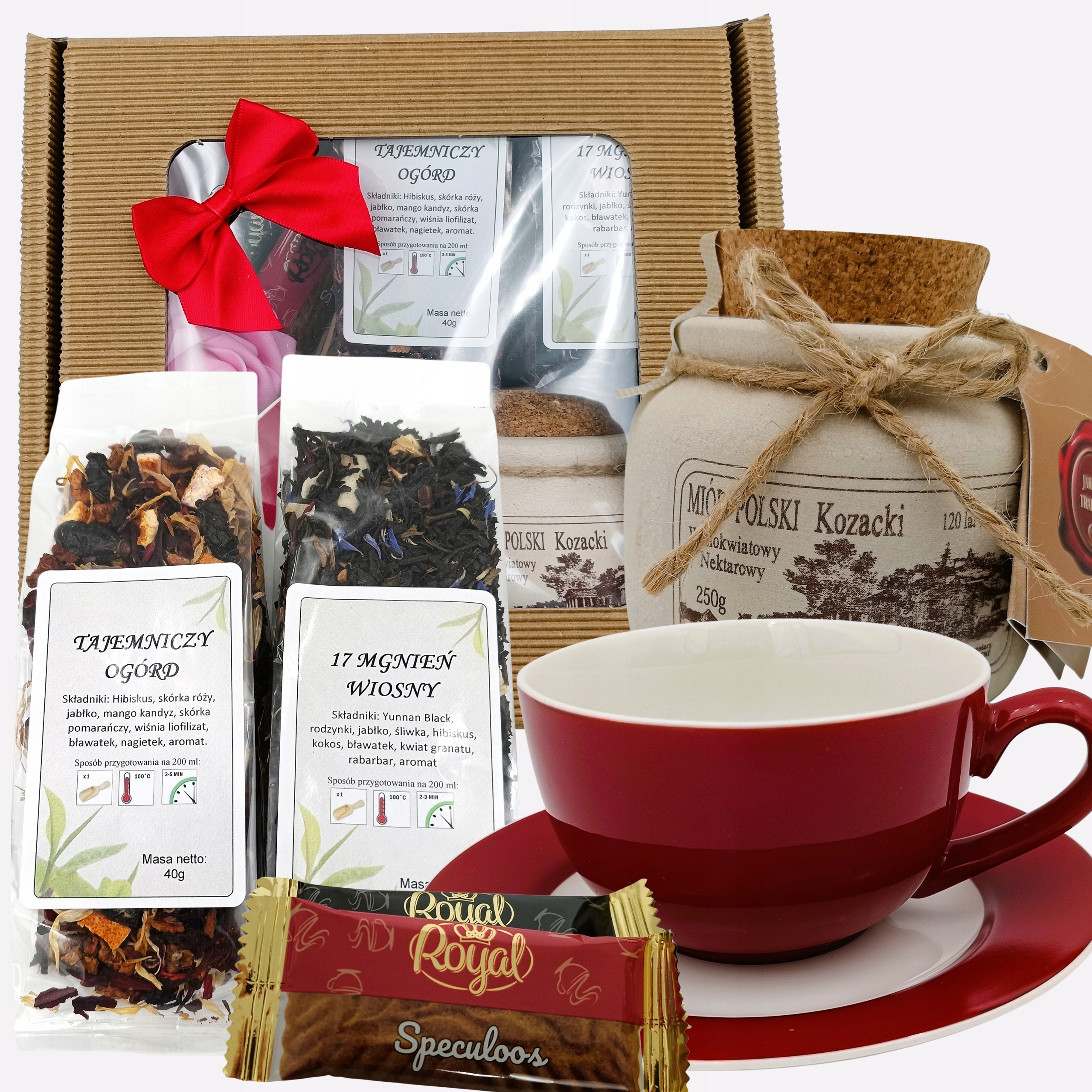 Levně Dárková Sada Jmeninový dárek Narozeniny Šálek Med Čajové doplňky