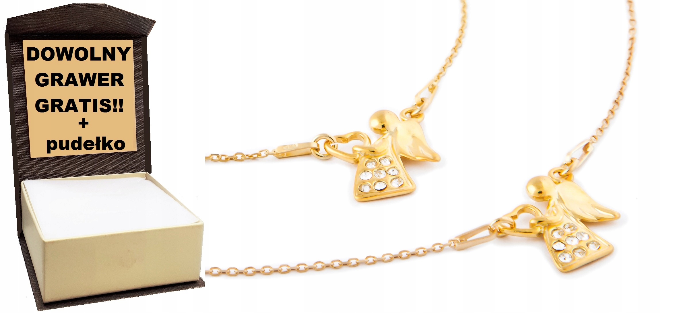 Komplet Andělský anděl svaté přijímání stříbro zlato Gravírování