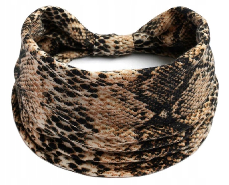 

Opaska Do Włosów Na Głowę Szeroka Turban Skóra Wąż