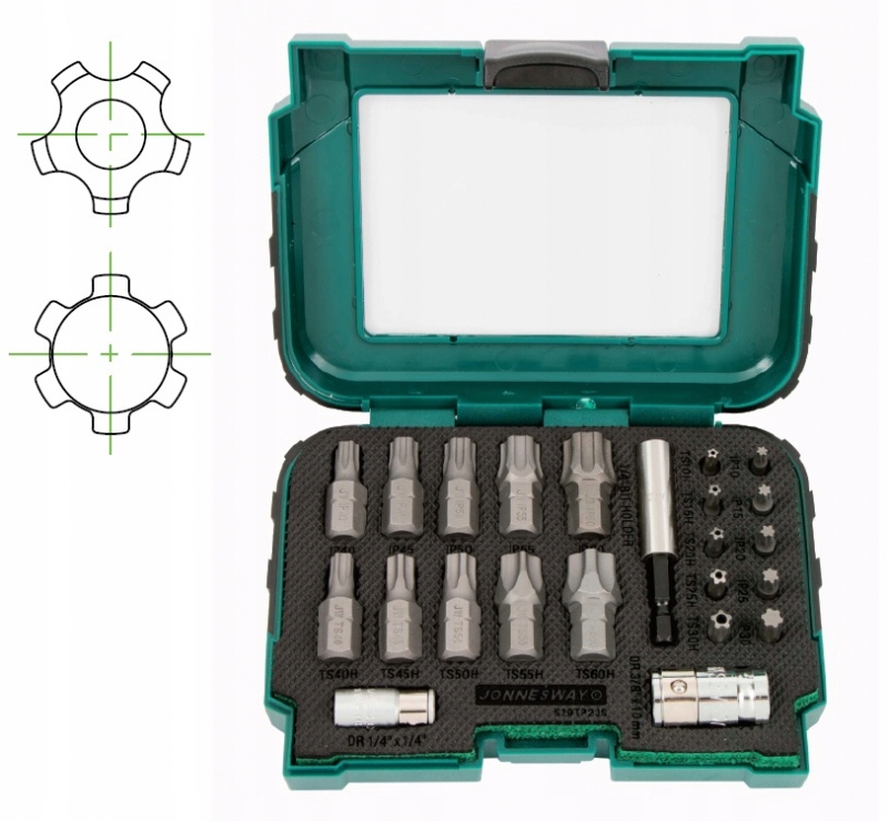 Bity 1/4'' oraz 10mm TORX PLUS 5/6-kt JONNESWAY