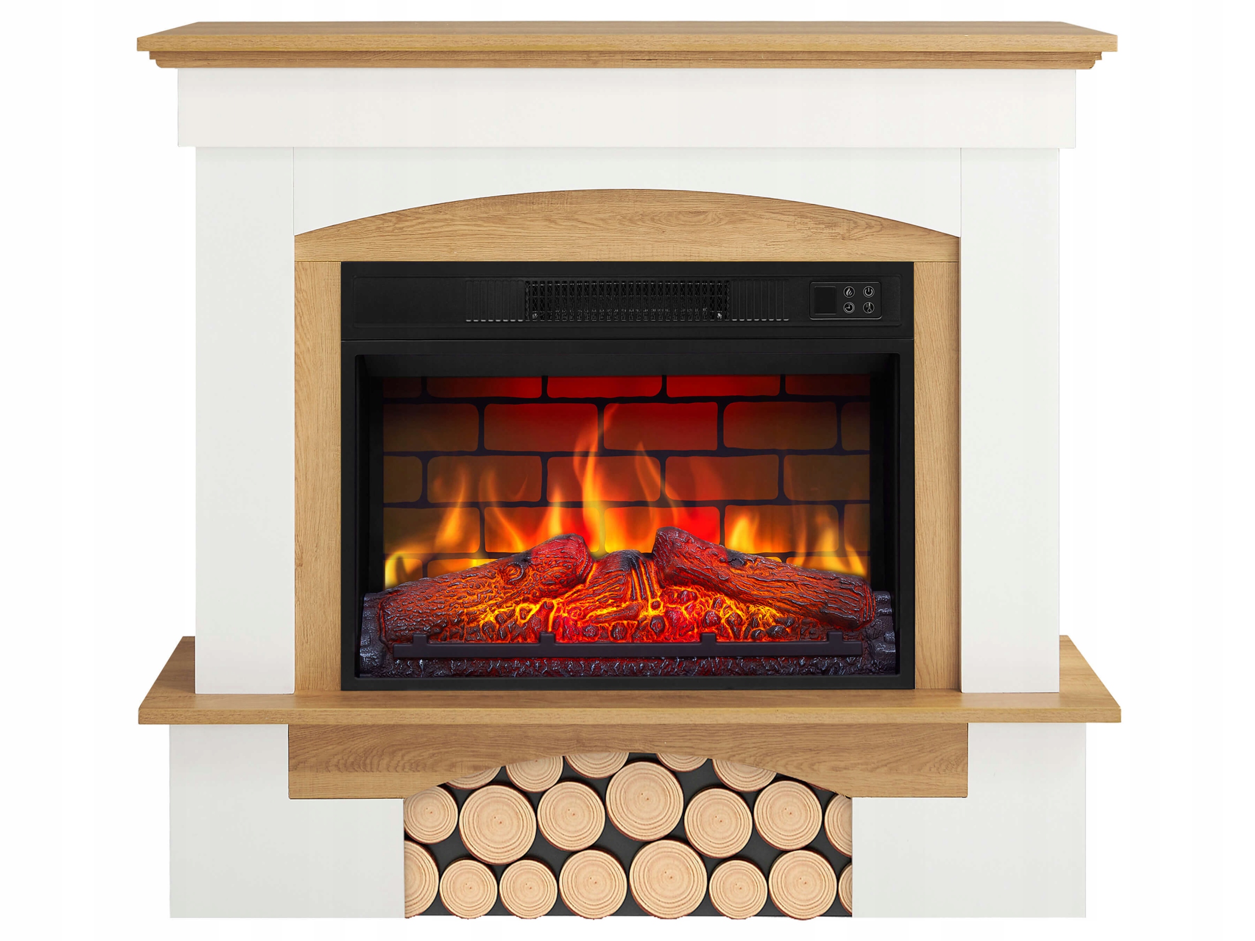 Kominek elektryczny ArtiFlame Woodley AF23BS Biały Dąb Naturalny