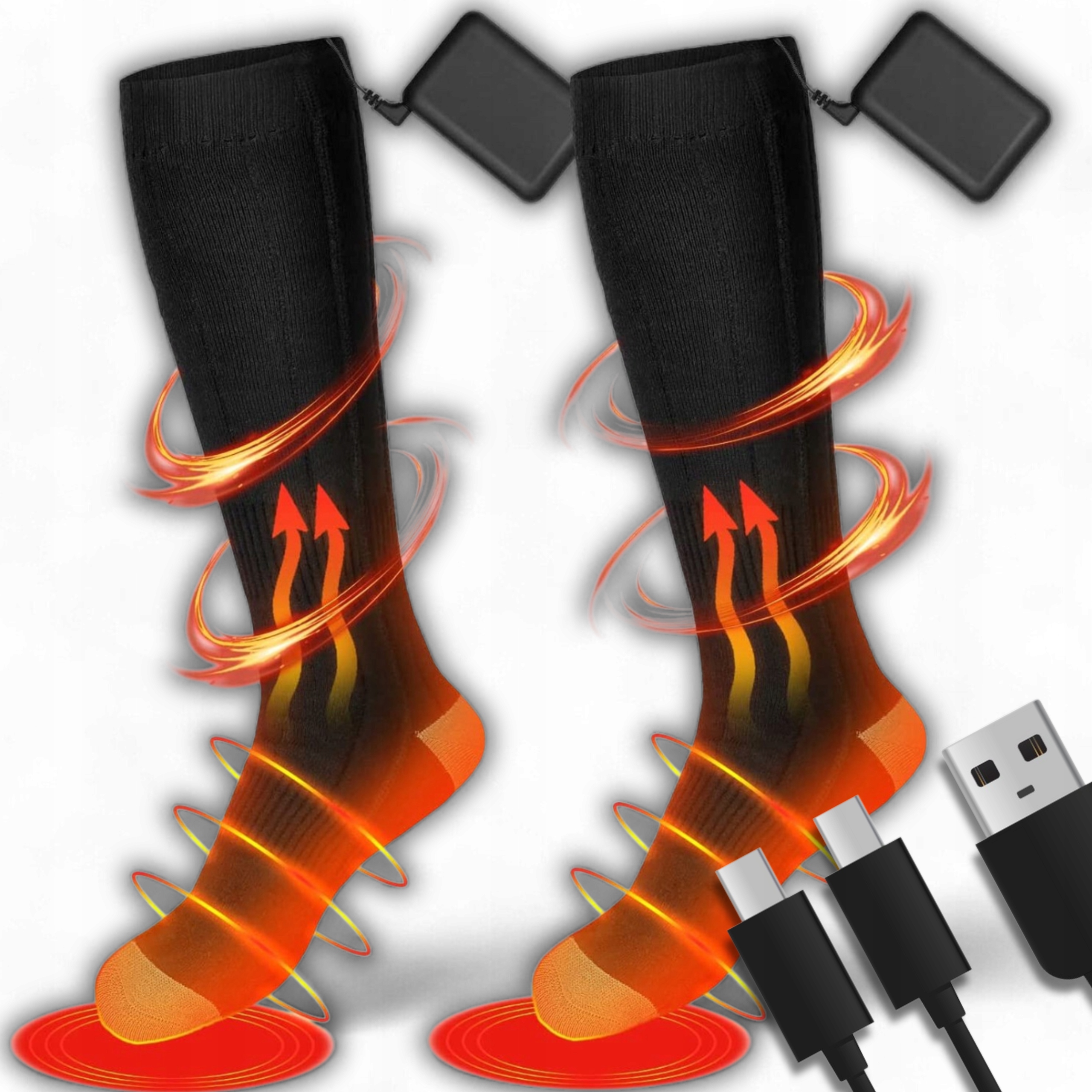 Podgrzewane Skarpety Elektryczne Ogrzewacze Do Stóp Termiczne Getry Zimowe