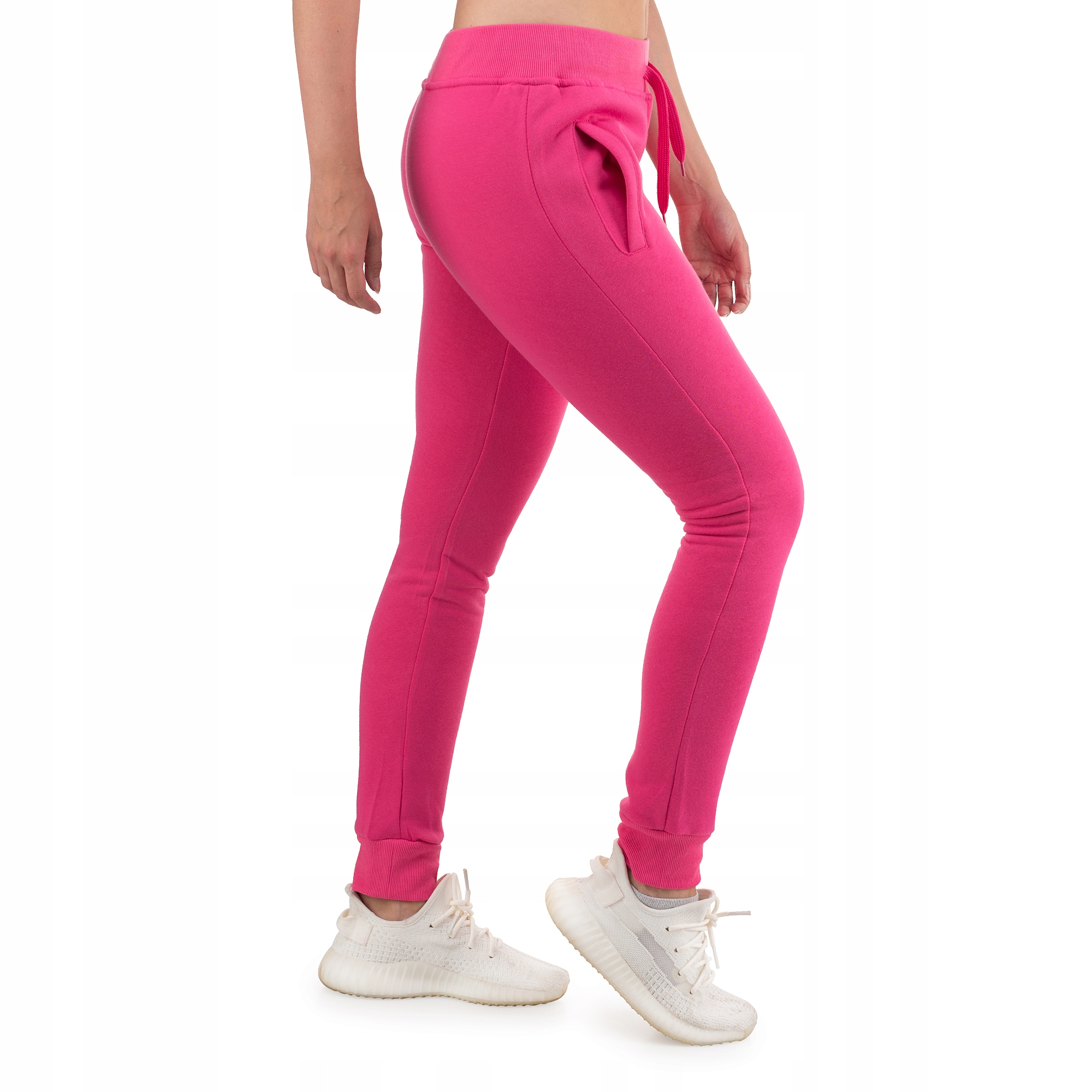 CK01 roz. S DAMSKIE SPODNIE DRESOWE GŁADKIE Stan (wysokość w pasie) średni