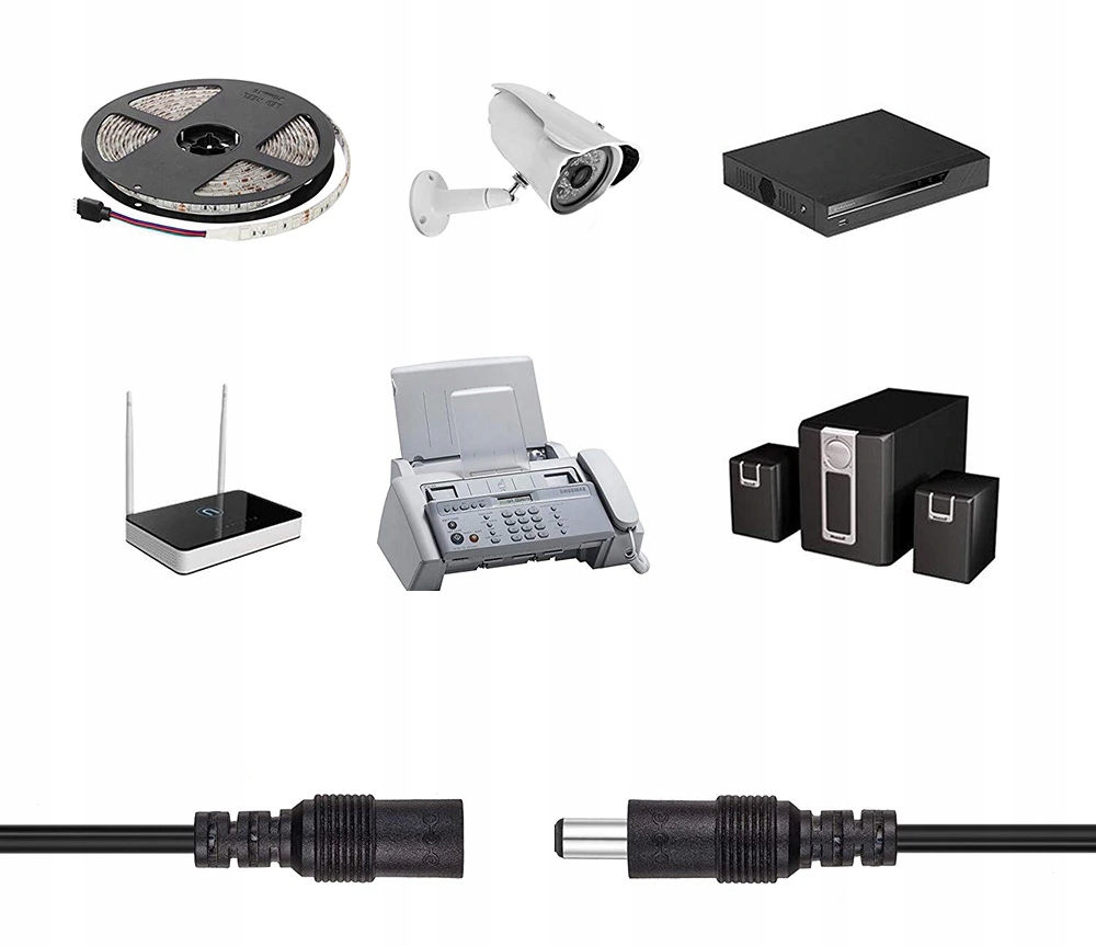 ROZDZIELACZ ROZGAŁĘZIACZ DC 2,1/5,5mm TAŚM LED 2w1 Kod producenta ROZGAŁĘZIACZ DC  2w1