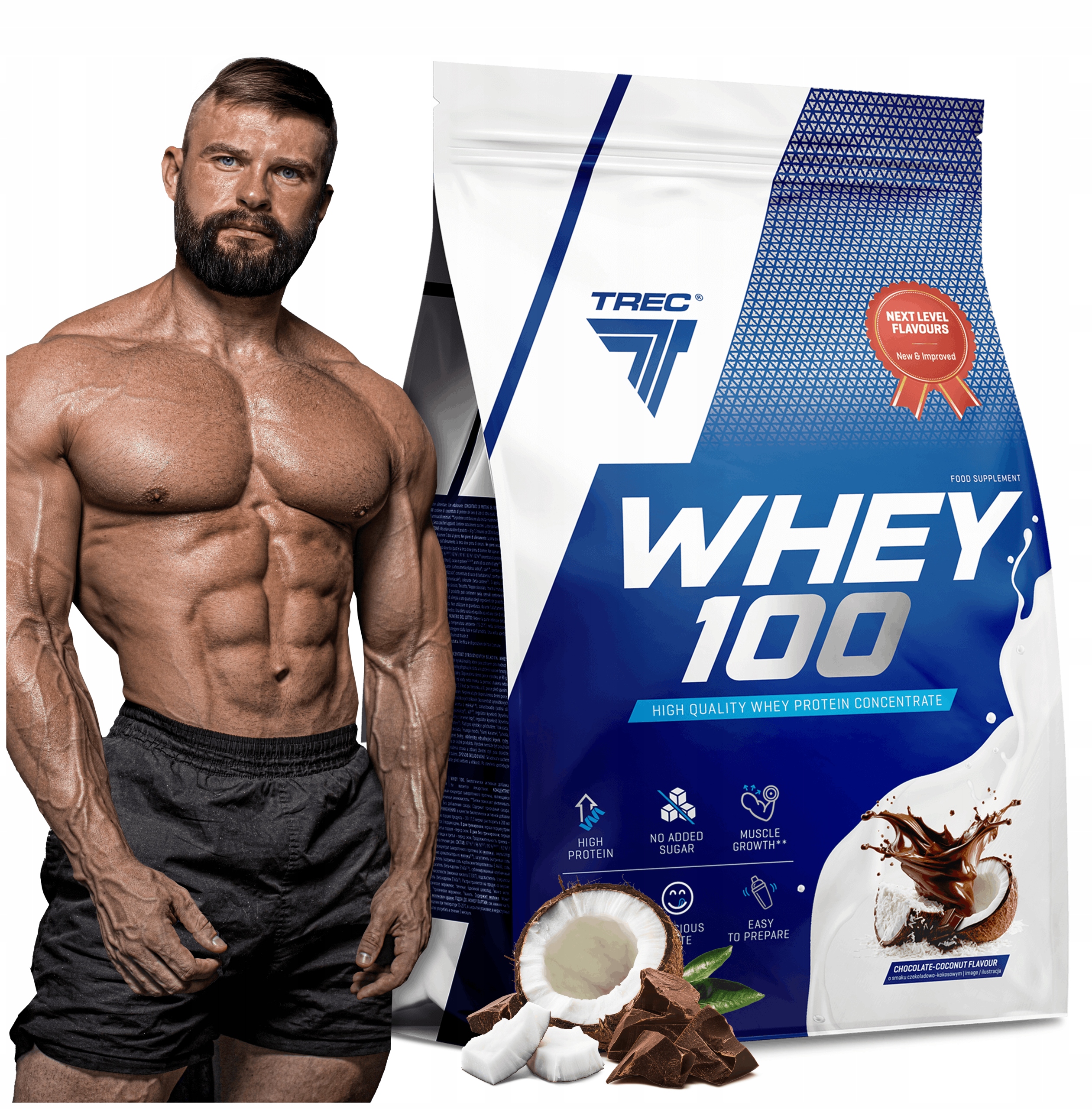 Vynikající Bílkovina Wpc Proteiny Trec Whey 100 2275g Na Hmotnost Sílu Sochařství