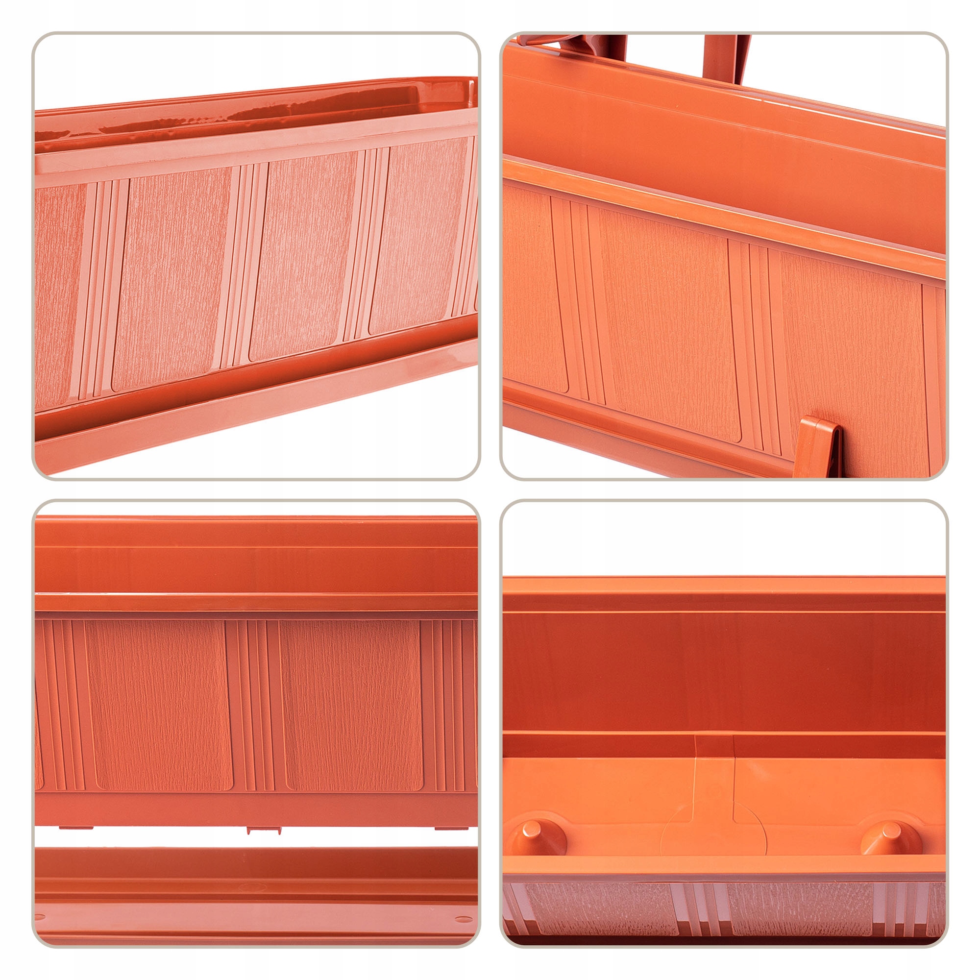 4x SKRZYNKA BALKONOWA 60cm UCHWYTY TERAKOTA Marka Kadax