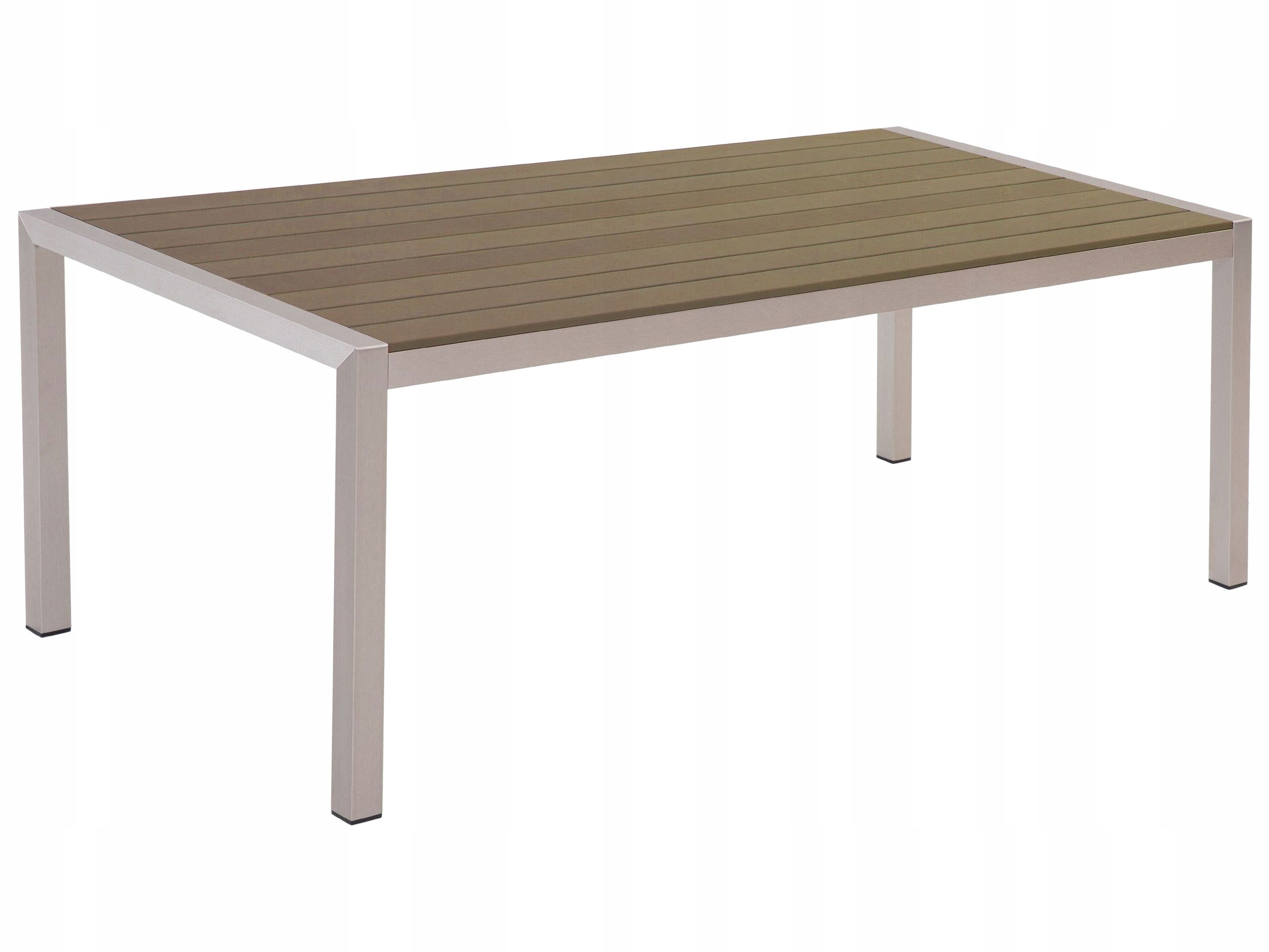 Stół ogrodowy aluminium 180 x 90 cm jasne drewno