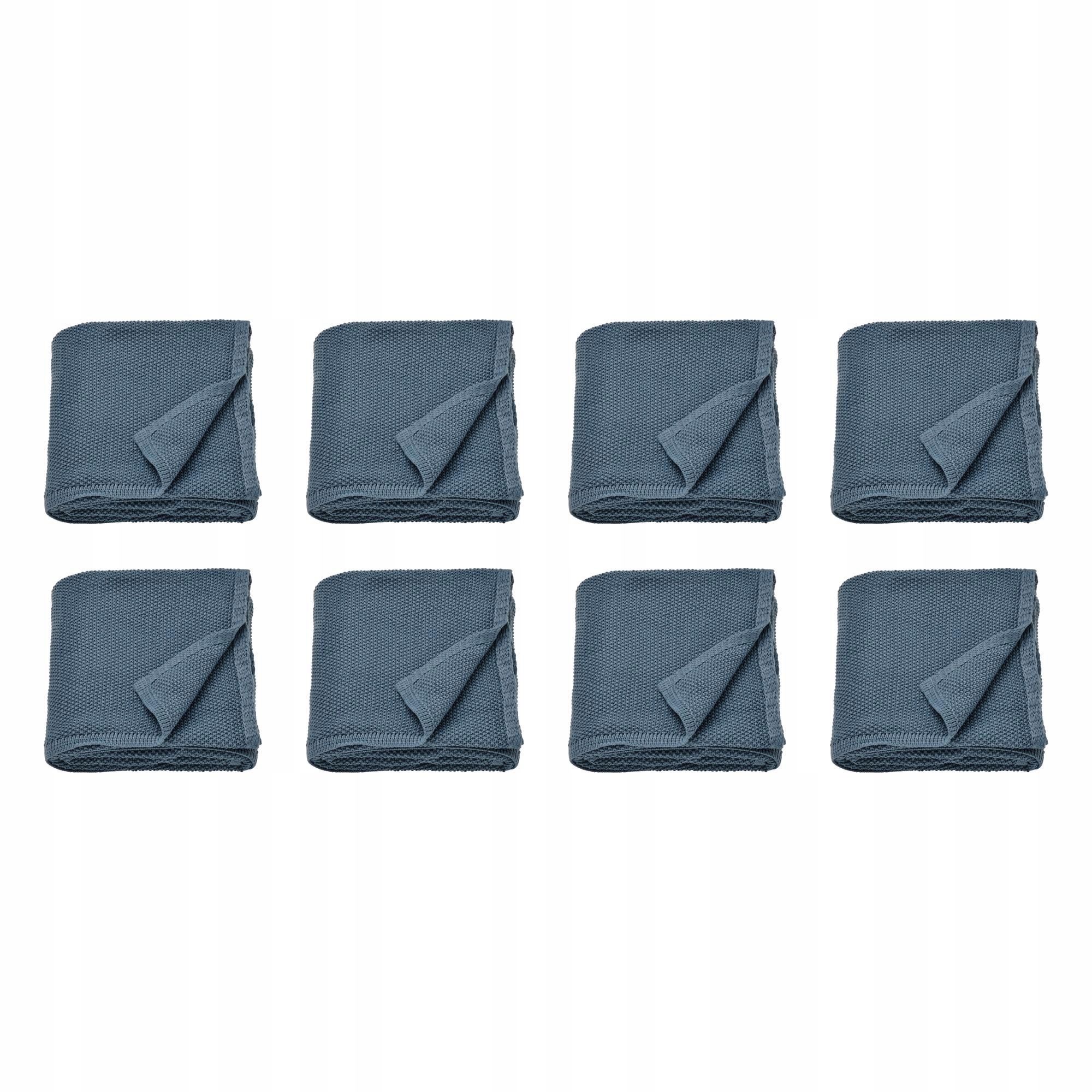 8 ks pléd Humlemott modrošedý 130 x 170 cm recyklovaný