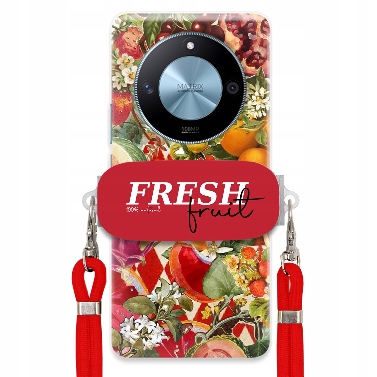 Puzdro pre Honor Magic 6 Lite Červené Crossbody vodítko držiak Fresh Fruit