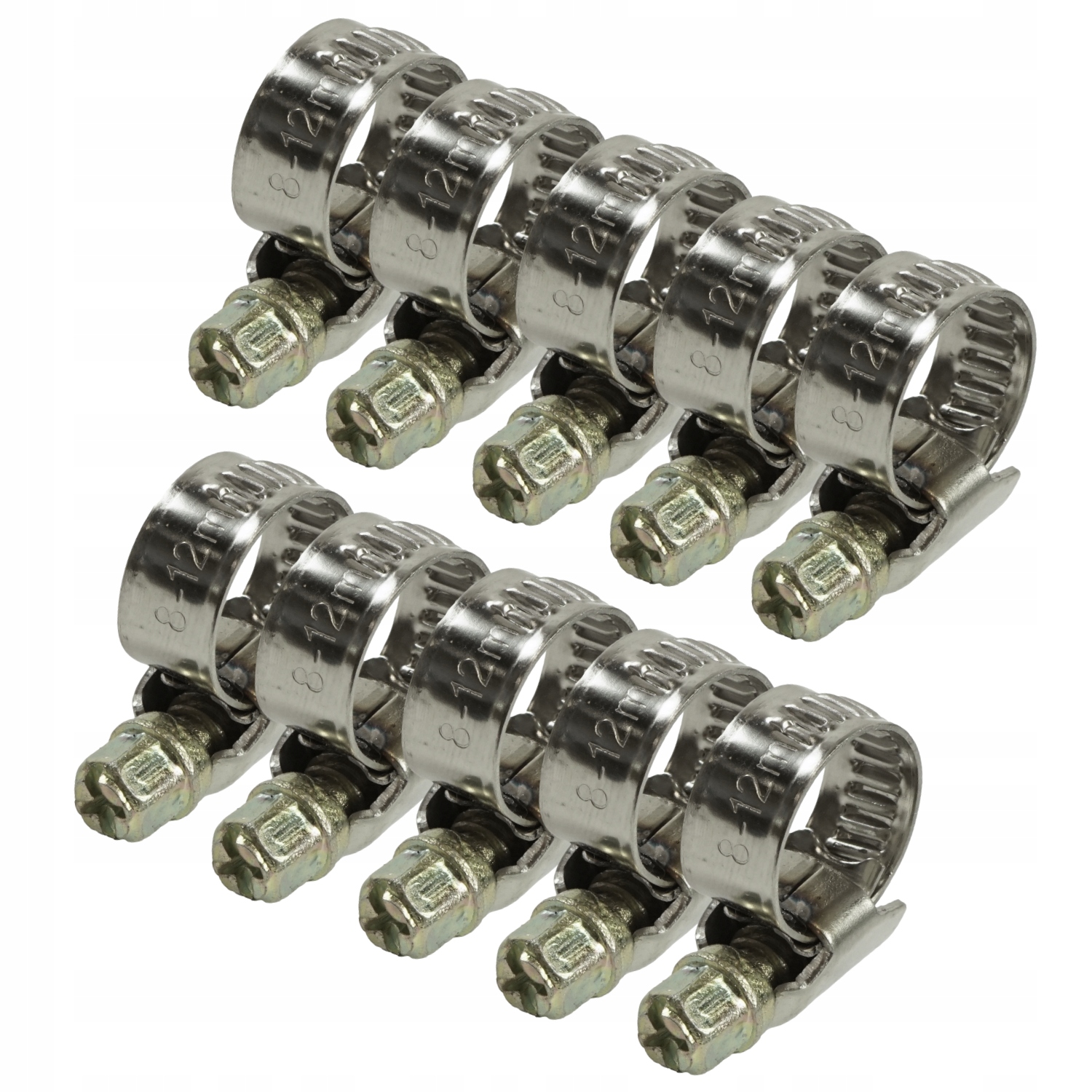Opaska zaciskowa ślimakowa 8-12mm, nierdzewna, opaski wersja De, 10 sztuk