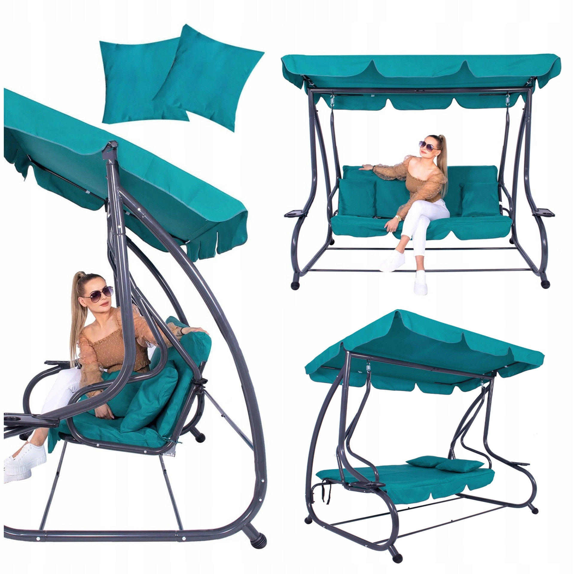 Сад качели качалка скамейка 3 местный раскладной 2в1 навес матрас