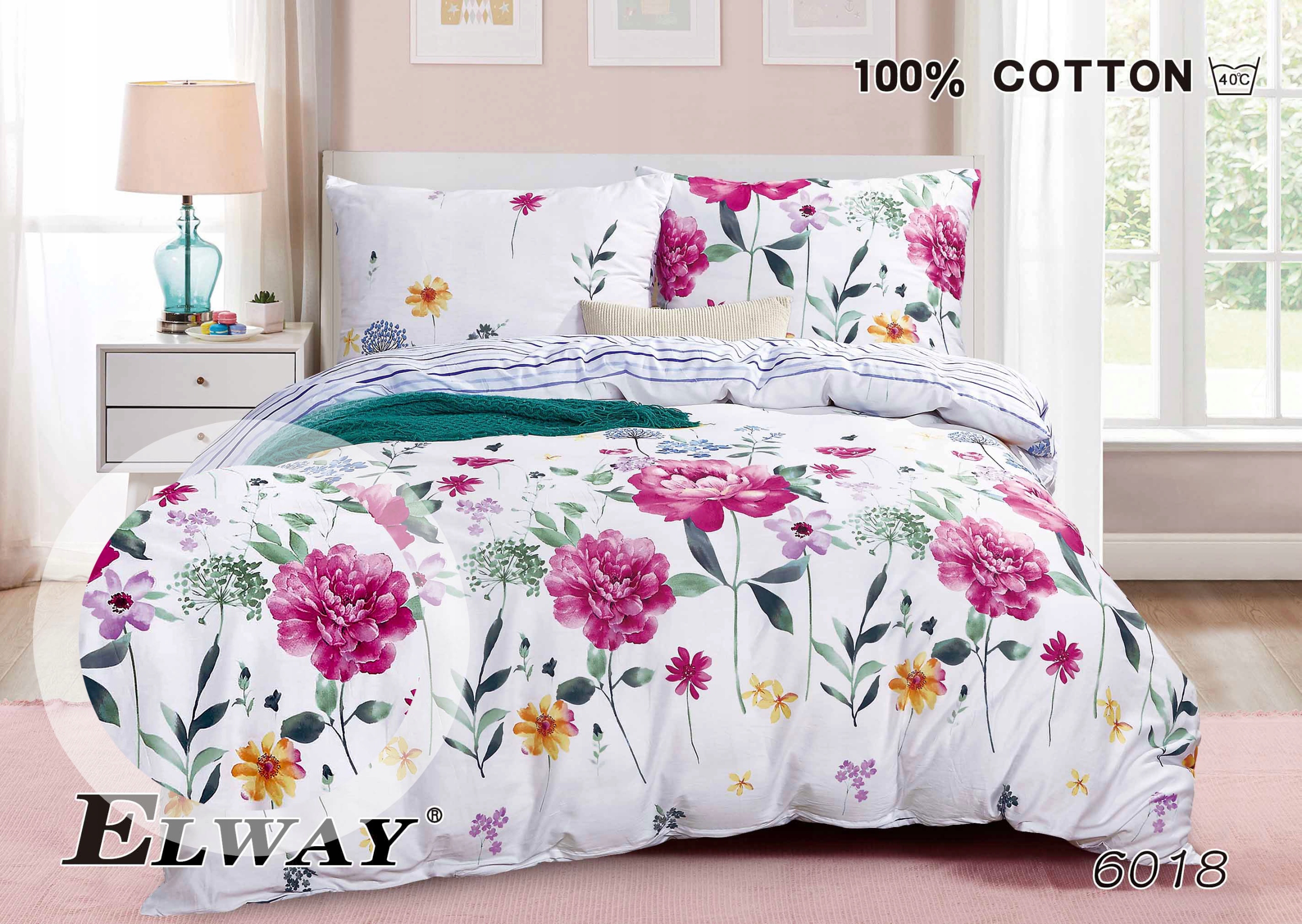 Pościel ELWAY 180x200 100% Bawełna Komplet Pościeli Satynowej NOWE WZORY EAN (GTIN) 5901589057278