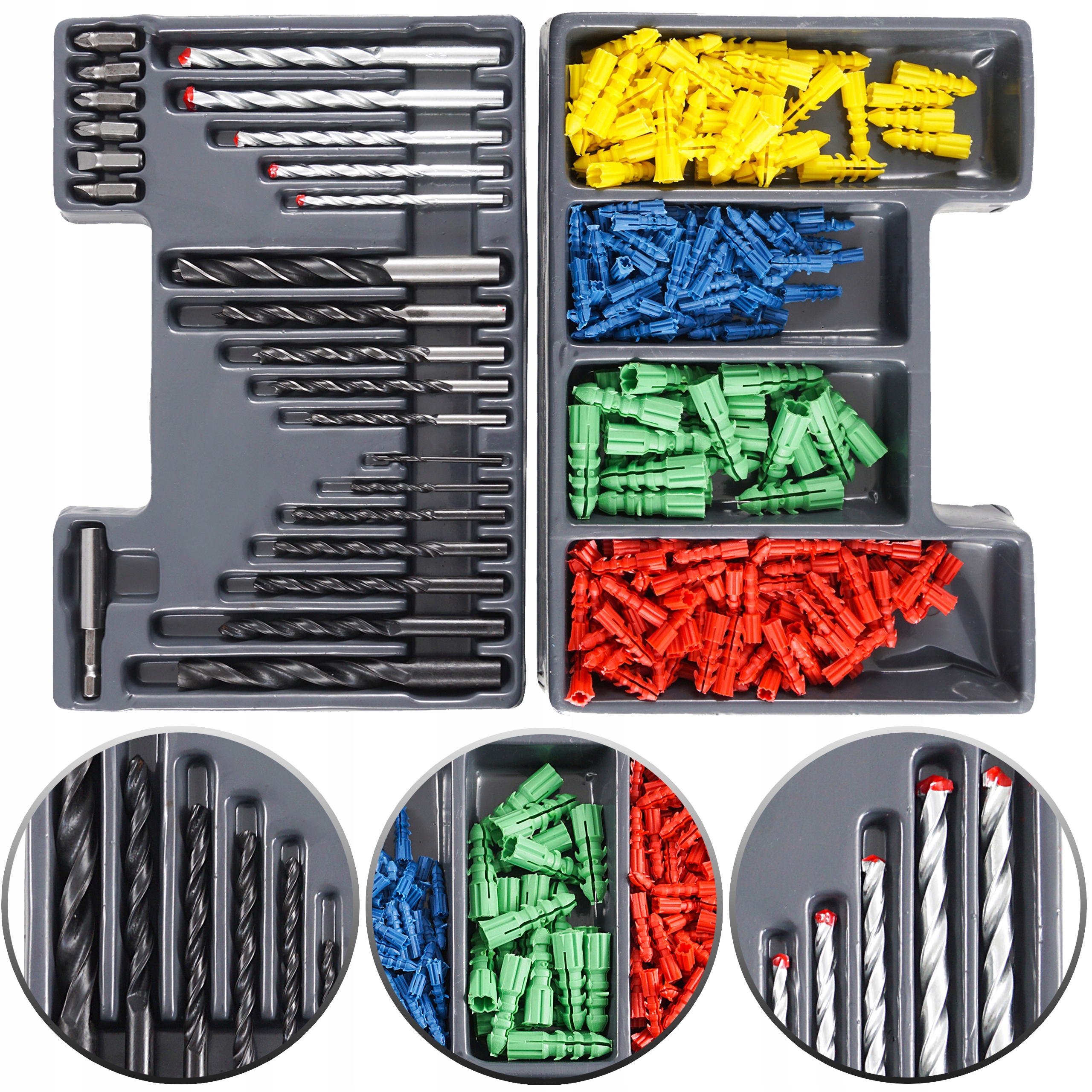 ZESTAW WIERTEŁ KOŁKÓW ROZPOROWYCH BITÓW WIERTŁA KORKI ROZPOROWE BITY 300 EL