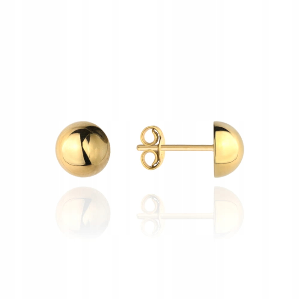 Zlaté Náušnice 585 polokoule 4 mm zapínání tyčinka 0,41 g bez kamenů dámské