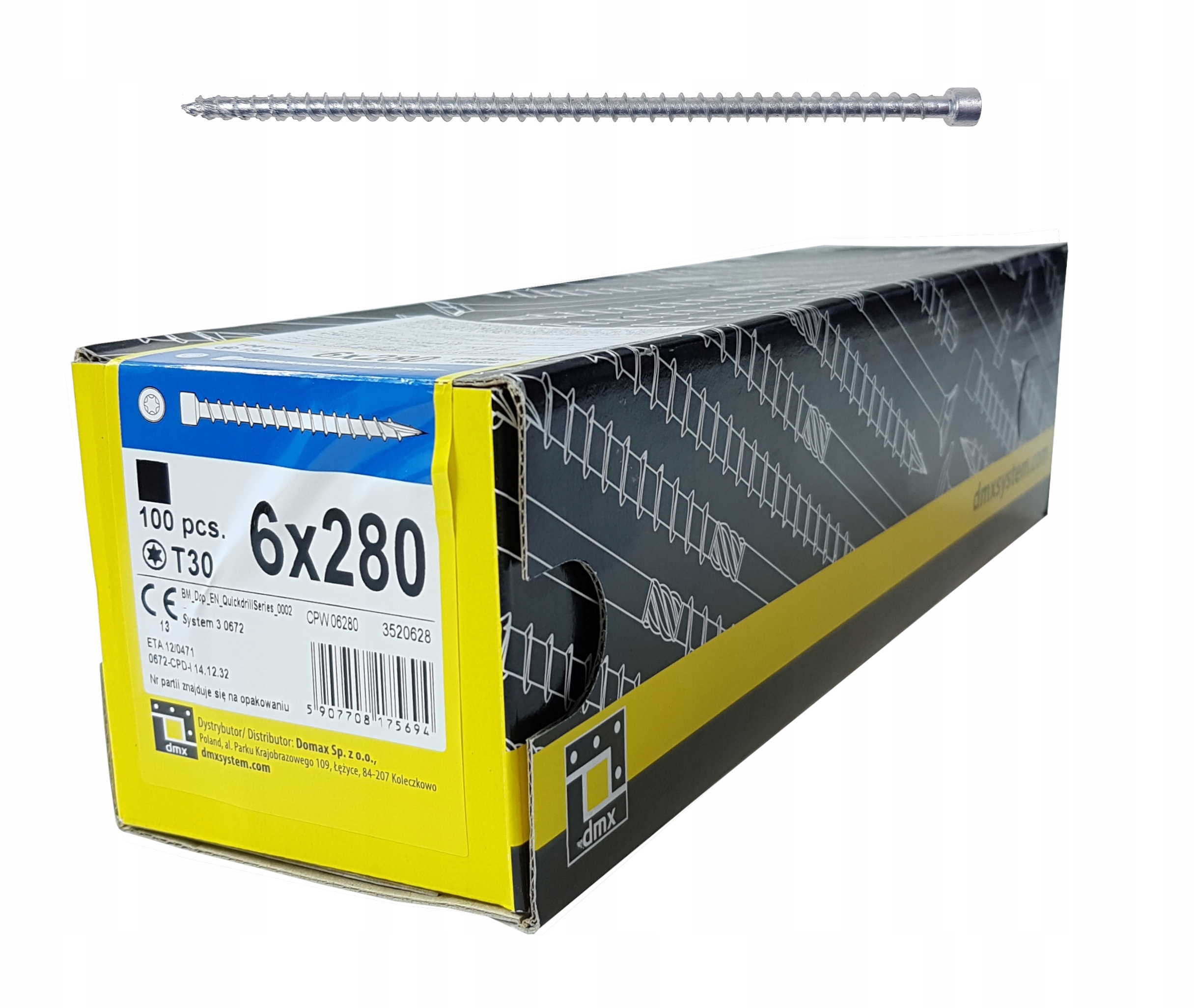 Tesárske Skrutky 6x280 Plný Závit Valcová Hlava