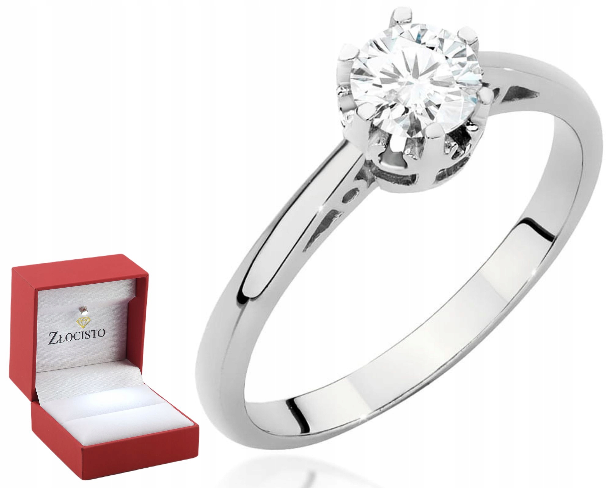 Bílé Zlato Prstýnek Diamant Briliant Gravírování 585 Dárek