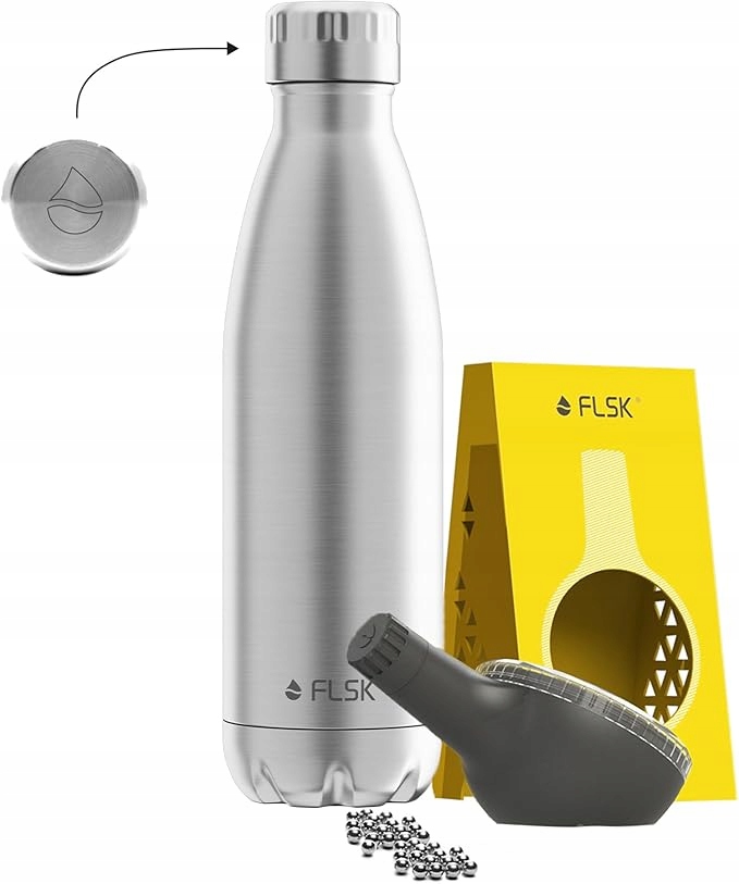 Bidon Termiczny Butelka Na Wodę Flsk 500ML Perełki Czyszczące Chrom