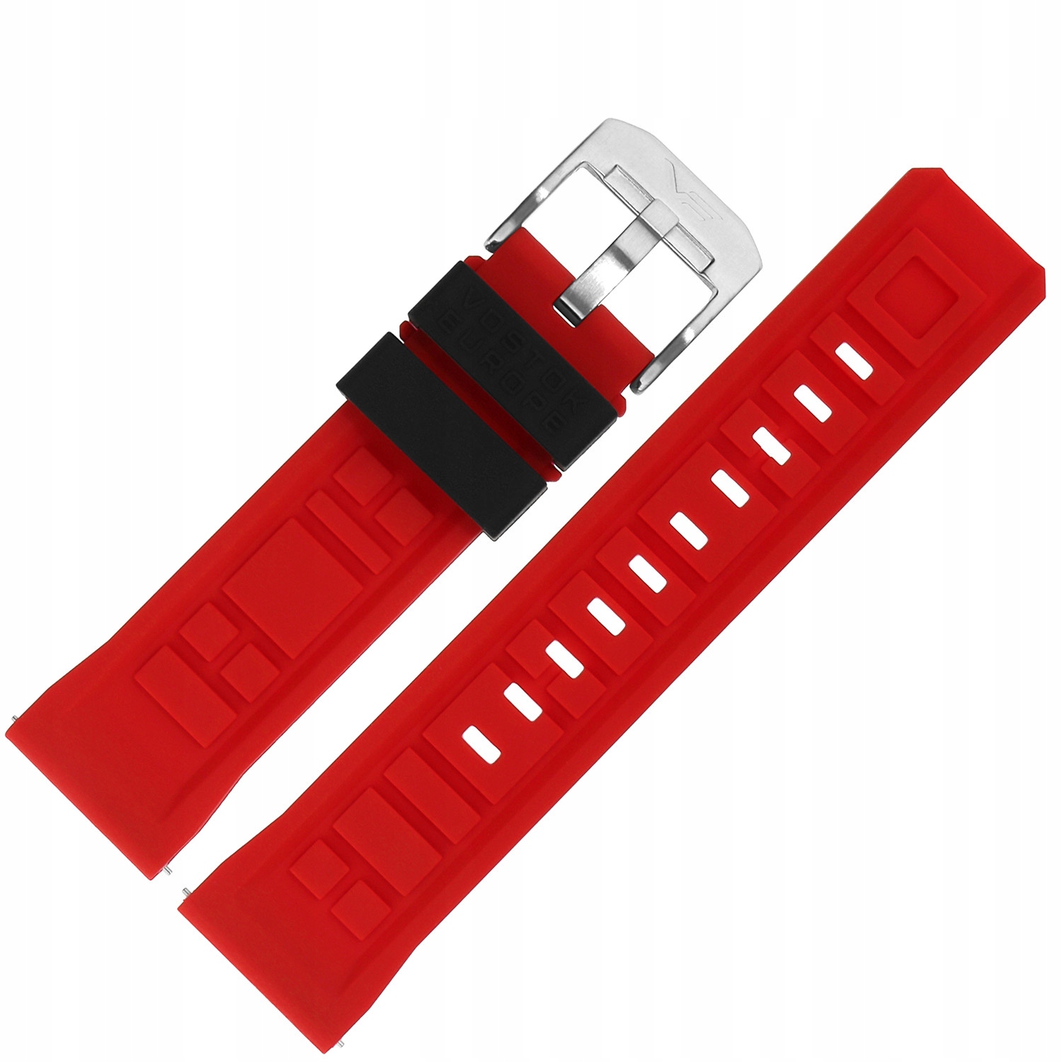 Pásek Systema Silikon (A722) červený, černé ocelové sklo.