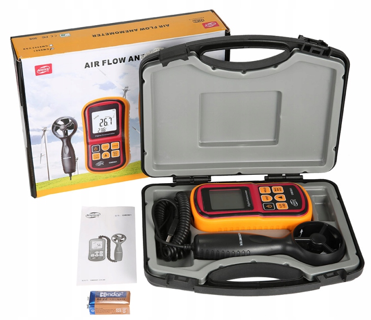 ANEMOMETR WIATROMIERZ MIERNIK WIATRU TEMPERATURY POMIAR PRĘDKOŚCI POWIETRZA Marka Benetech