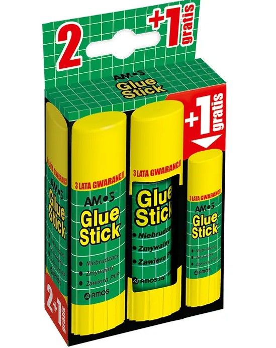 

3 x Amos Klej Szkolny W Sztyfcie mocny wytrzymały