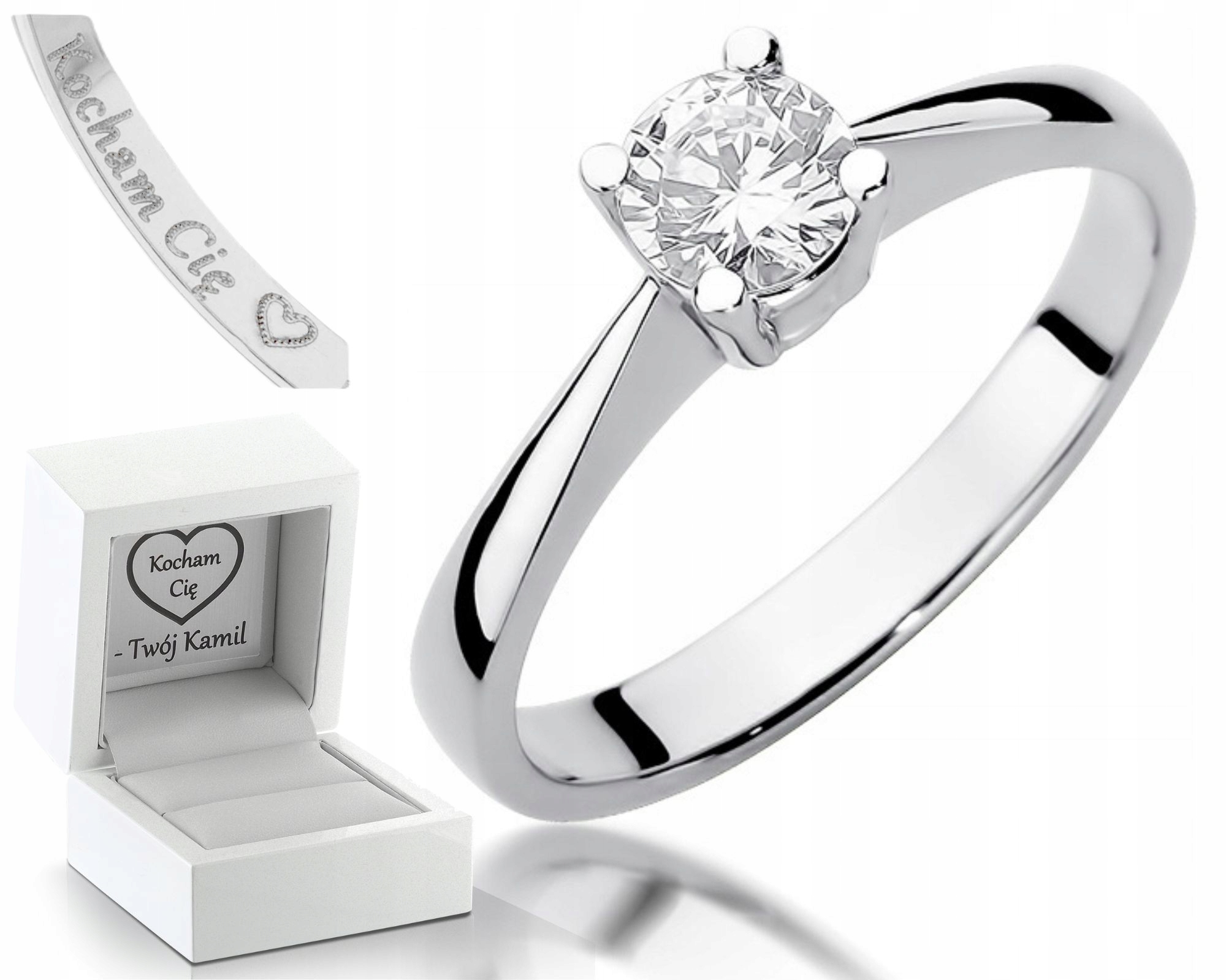 Bílé Zlato Prstýnek S Briliantem, Diamant Pro Ženu