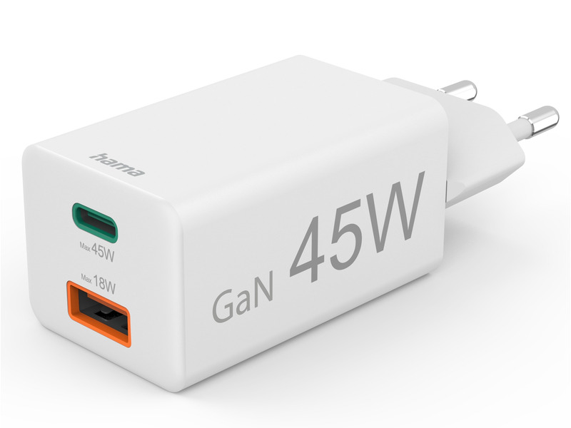 Ładowarka sieciowa Hama Mini 201993 GaN PD/Qualcomm 45W Biały