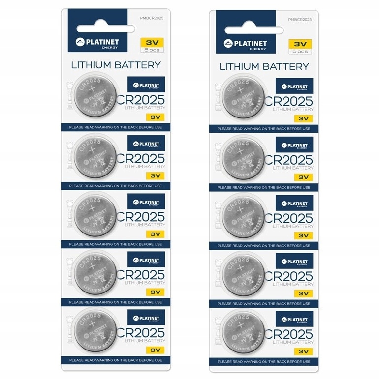 

Bateria pastylka CR2025 3V Platinet Lithium 10szt