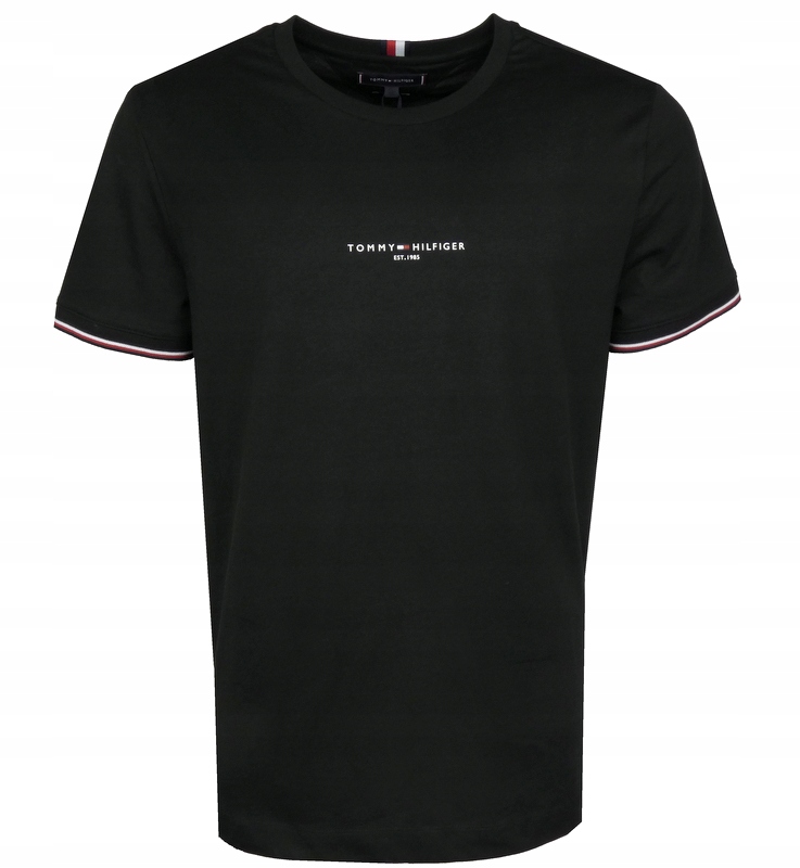 Tommy Hilfiger, pánské tričko, Slim, černé, XL