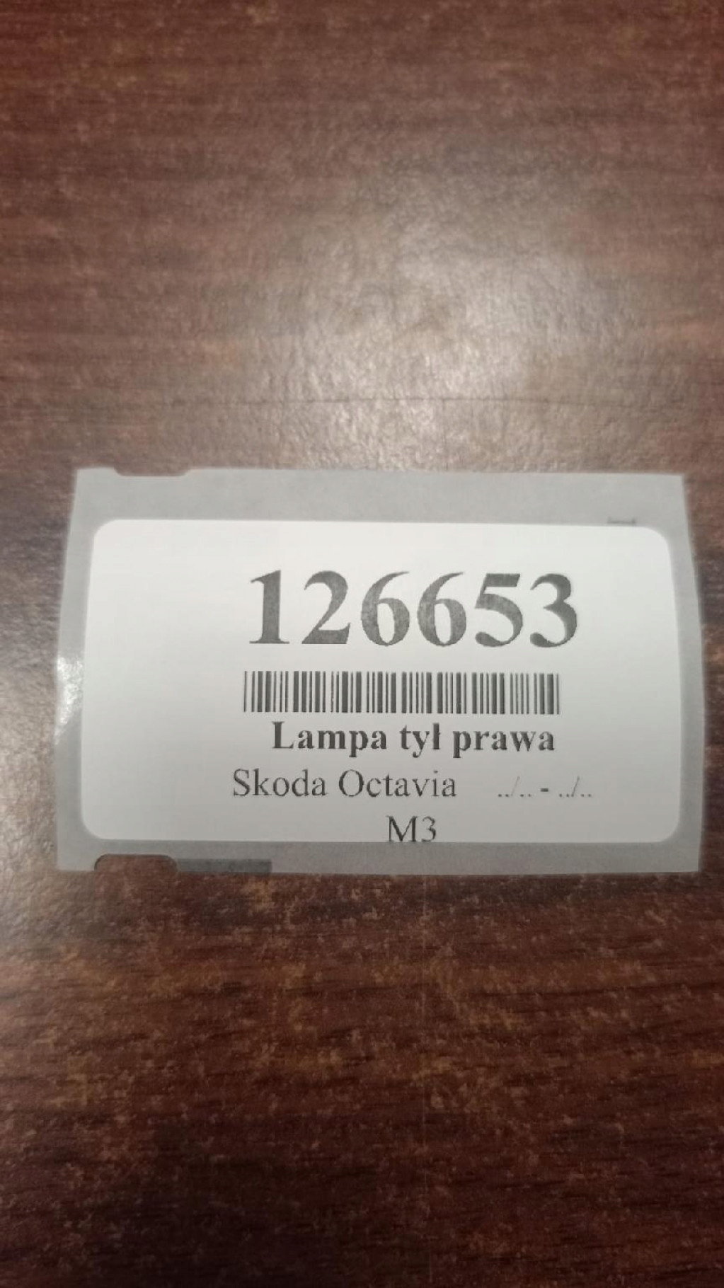SKODA OCTAVIA and light right rear part 1U6945096