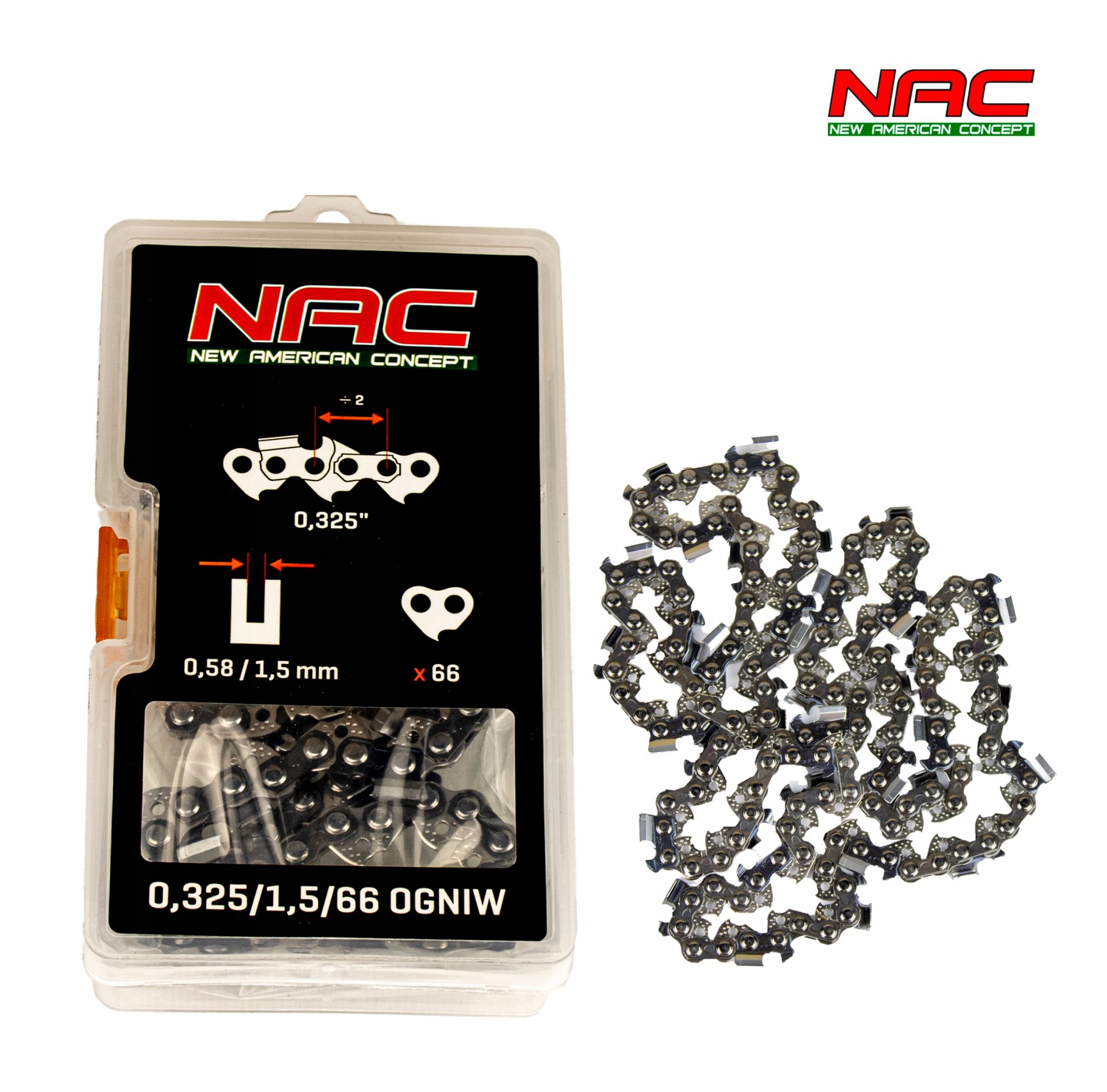 PROWADNICA DO PIŁY 16" NAC + ŁAŃCUCH ORYGINAŁ Typ prowadnica do piły