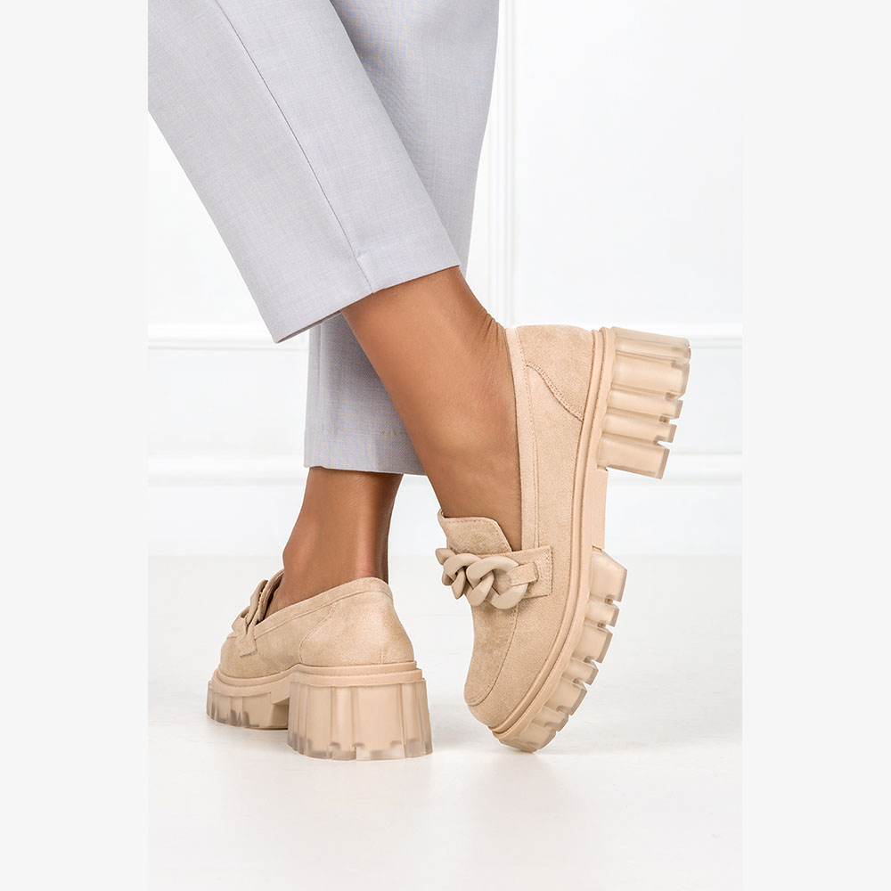 DAMSKIE MOKASYNY PÓŁBUTY ŁAŃCUSZEK PLATFORMA r 39 Płeć kobieta