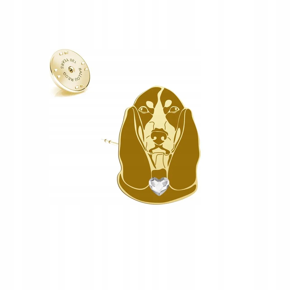 Odznak s psem plemene Basset Gaskoňský 925 Šperky Dedikace Bonus