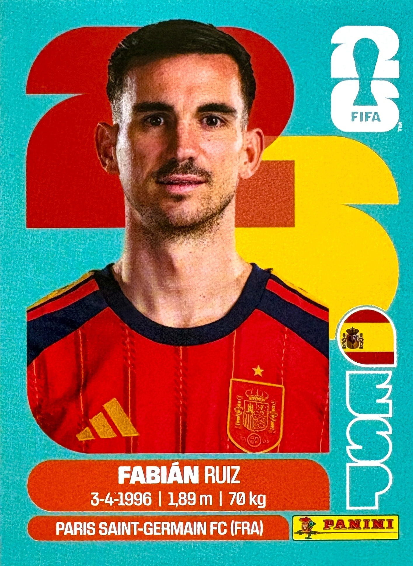 Naklejki Panini World Cup 2026 naklejka Esp 12 Fabian Ruiz Hiszpania