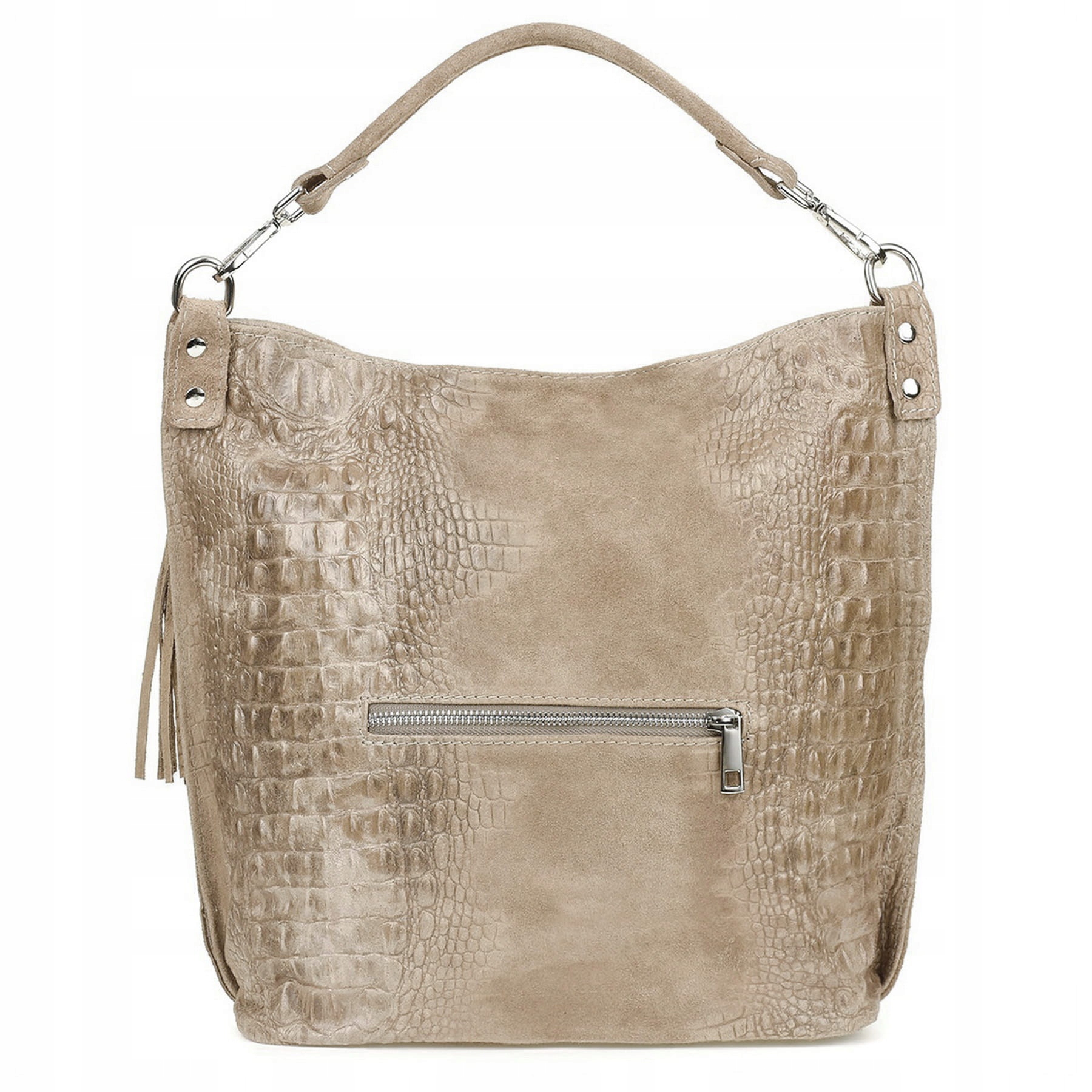 TOREBKA zamszowa shopper worek kroko FIOLETOWA Model V476