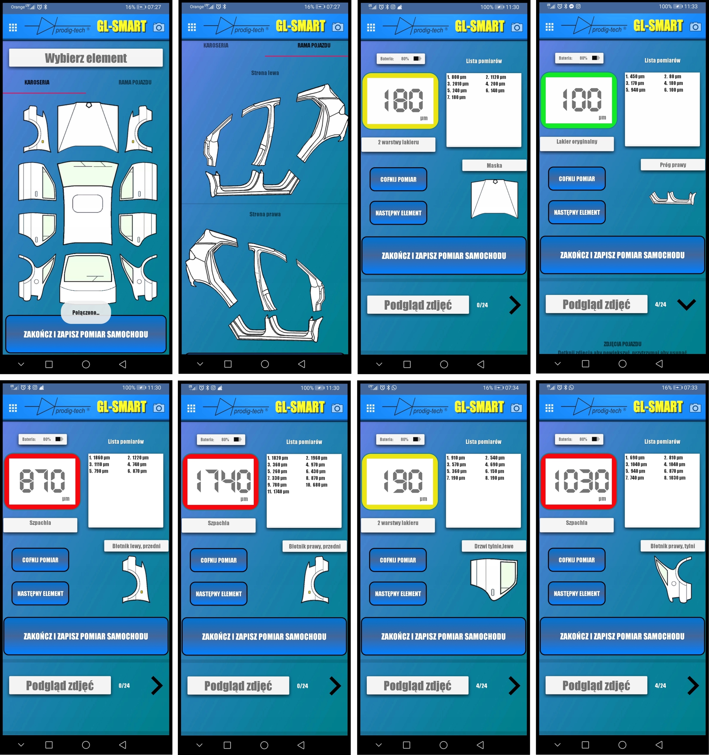 Miernik, tester grubości lakieru GL-SMART-XL Model GL-SMART-XL