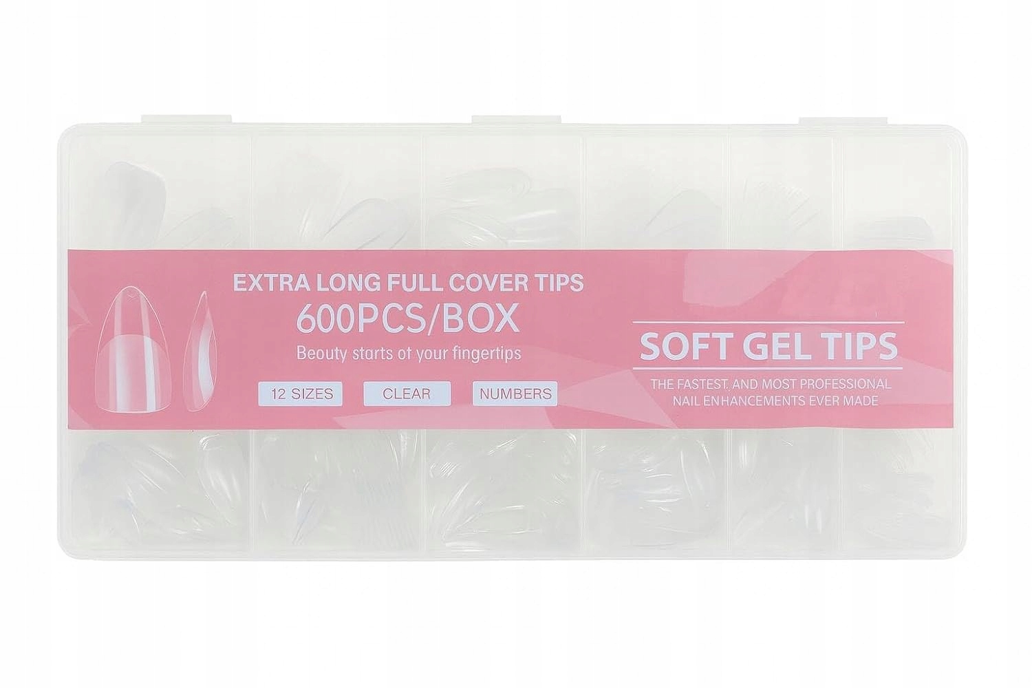 Soft Gel Flexi Tipsy Měkké Gelové Tipsy Pod Gel Krátká MANDLE600 ks