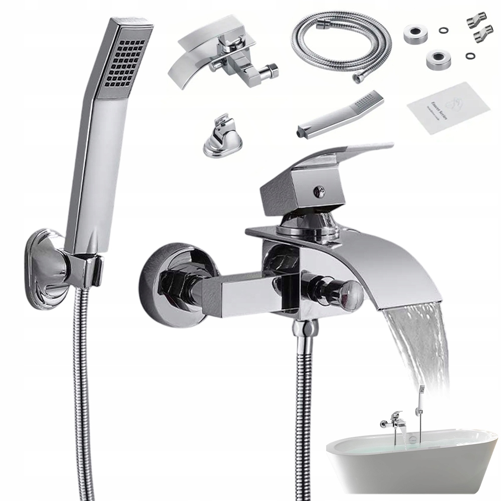 Nástěnná Vanová Sprchová Baterie Baterie Sada Chrom