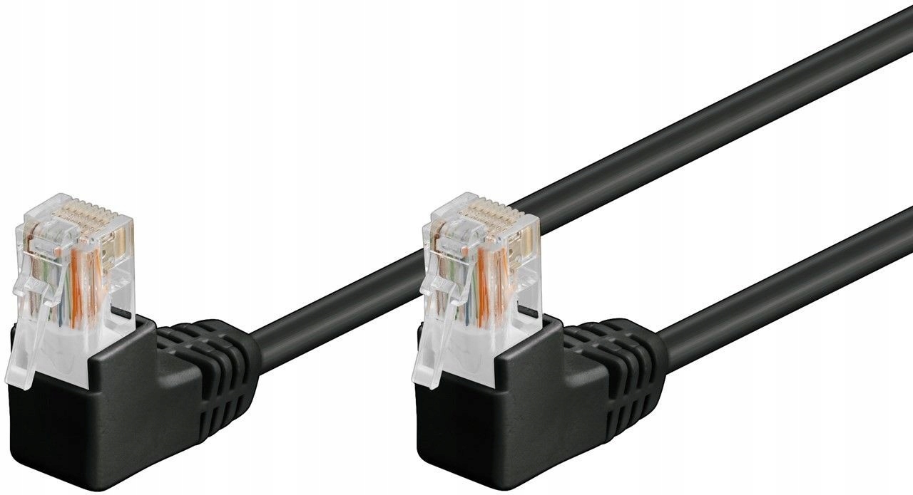

Kabel sieciowy Lan Utp Kat 5e Wtyk 2x Kątowy 0.25m